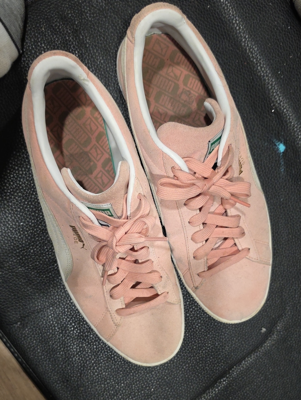 Puma Pink Suede Classic Lace-Up Sneakers